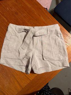 Women’s Shorts Linen/cotton Grey Soft Belt Pockets Zipper Banana Republic Size 2