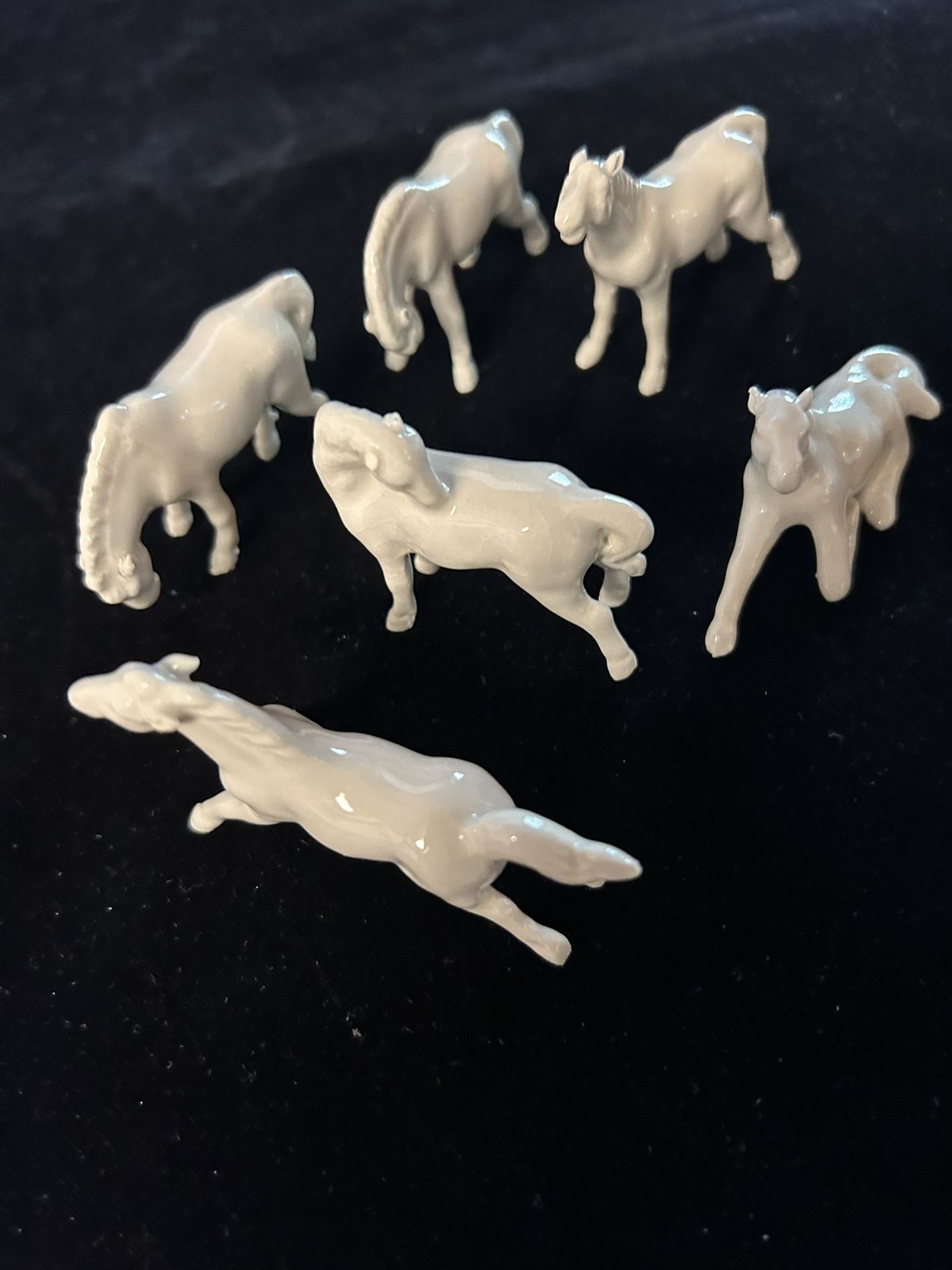 Six Chinese Porcelain Mini Jingdezhen Horses