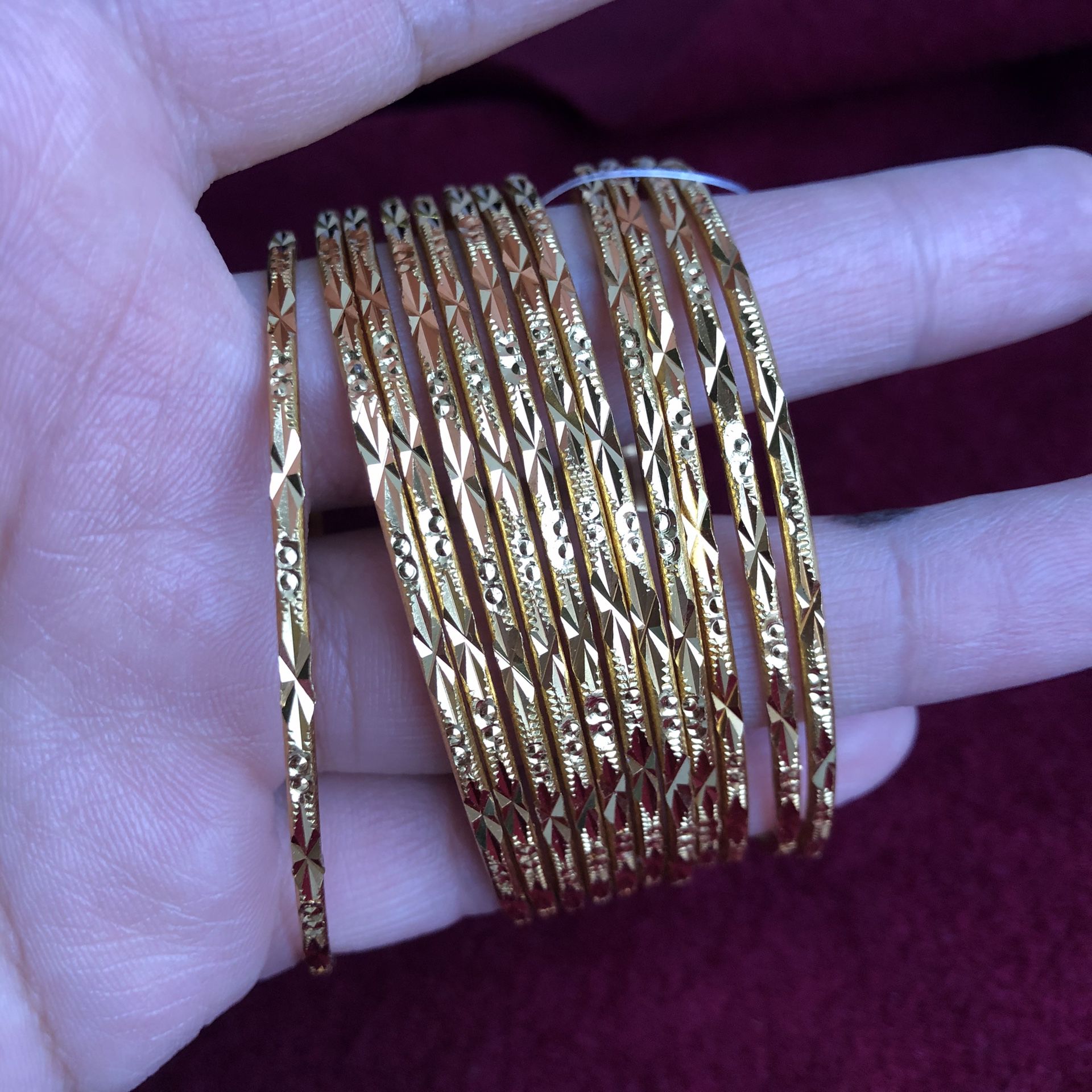 22k Gold Plated Bangles Size 2-6 2-8 Indian Pakistani Jewelry