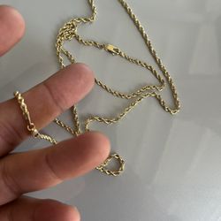Gold Set Chain And Bracelet Unisex