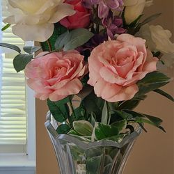 Crystal Vase With Flowers