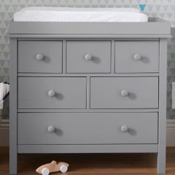 Pottery Barn Convertible Crib  And Dresser And Topper Set