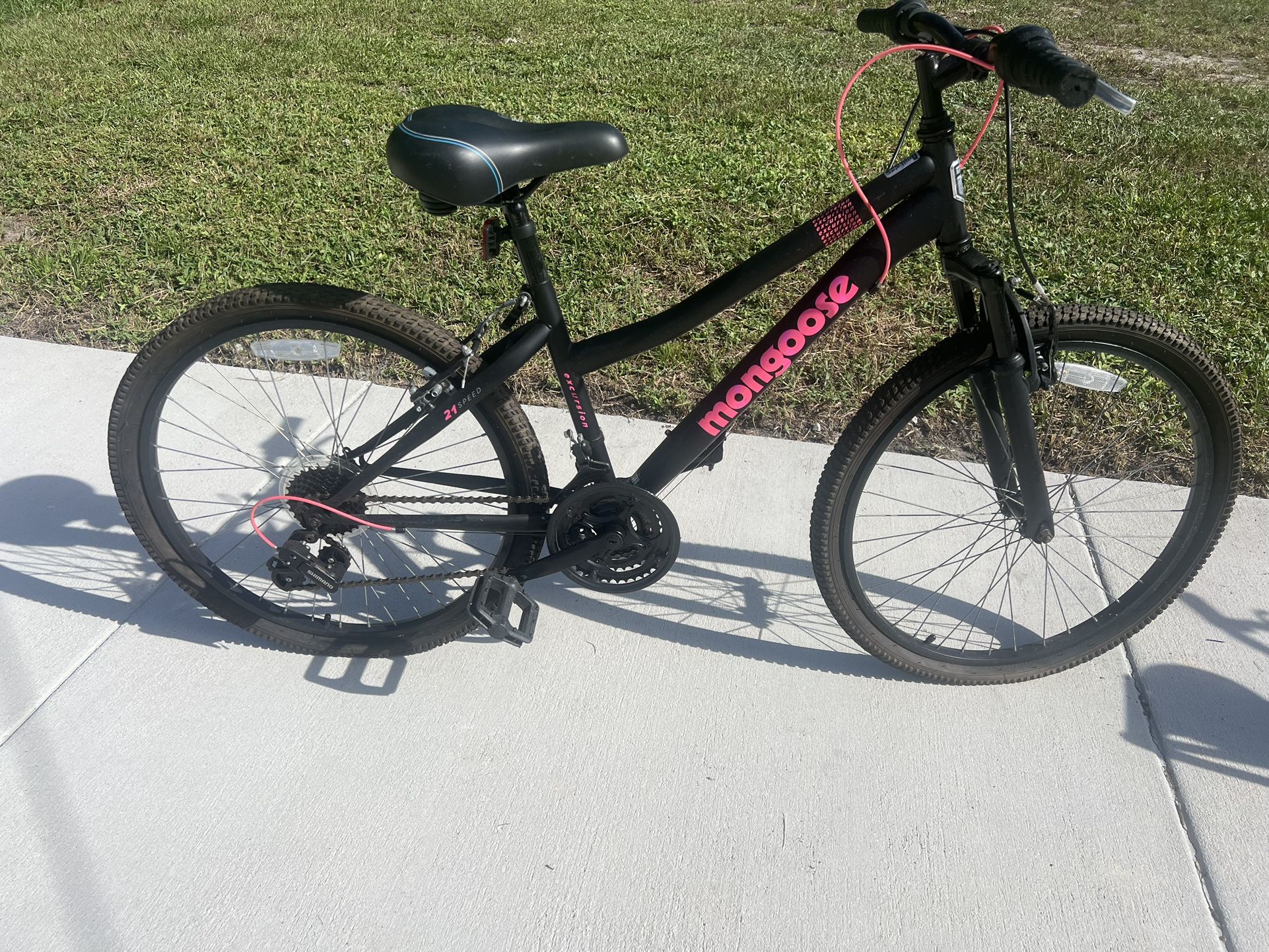 Mongoose Excursion Girl Mountain Bike, 24” Wheel - BLACK/PINK