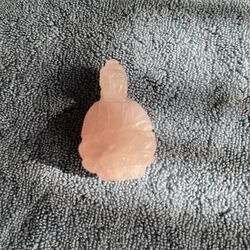Vintage Rose Quartz Buddha Figurine Hand Carved