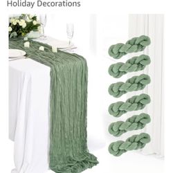 Sage Green Cheesecloth Table Runners/ Caminos O Corredores De Mesa