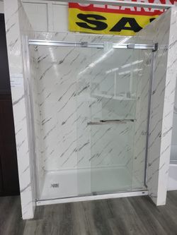 Shower Base And Glass Doors