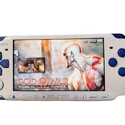 🔥 Sony PlayStation PSP 3000 Console (White & Blue) - Loaded with games! 🔥