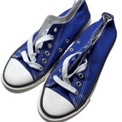Royal Blue Canvas Casual Lace Up Sneakers Converse Style Size: 5M/7W