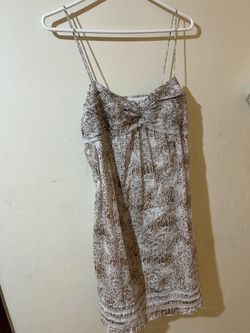 Loft Tan/Cream Sleeveless Dress