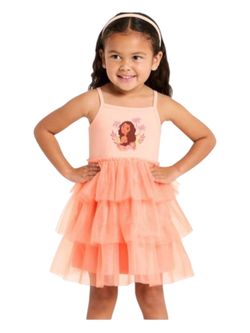 Girls Moana Tulle Ruffle Dress Size 5T