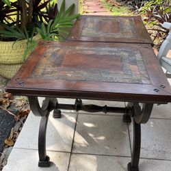 Wood  And Metal Coffee and end  tables 