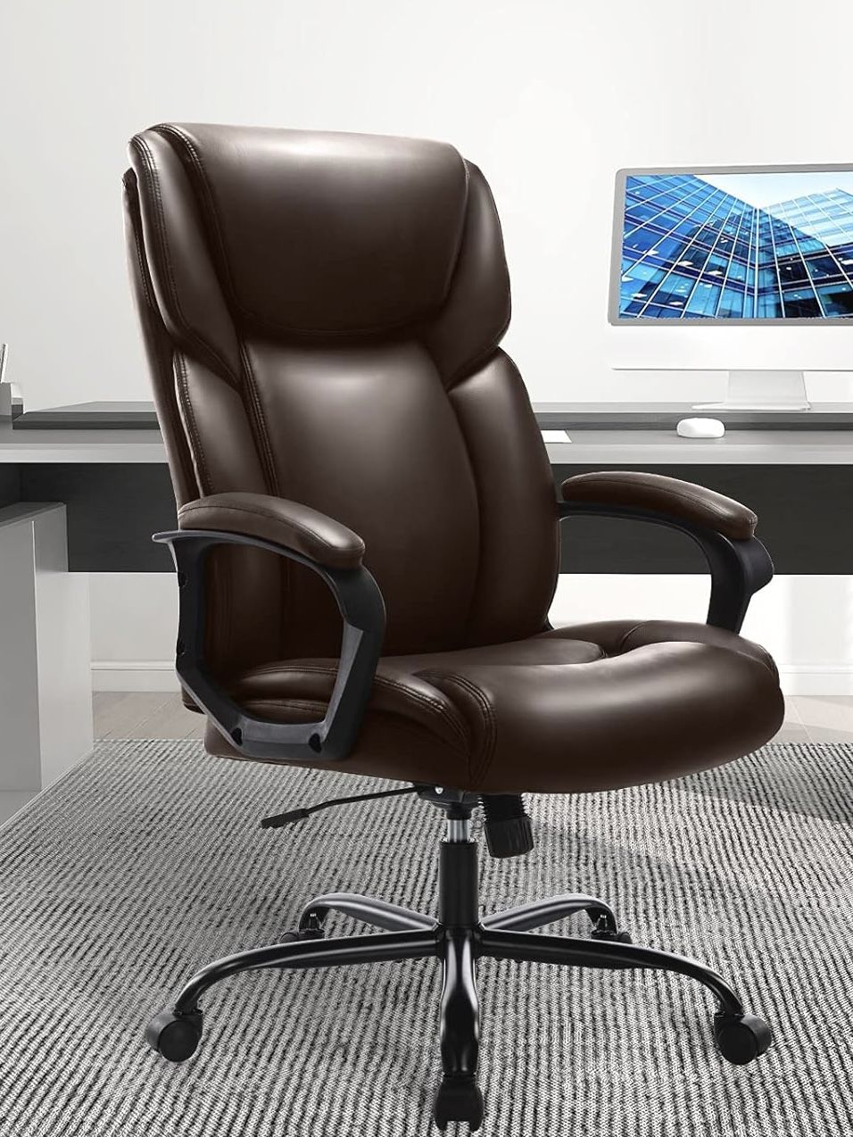 NEW Executive Office Leather Chair, Adjustable High Back Ergonomic, Rolling Swivel Chair !