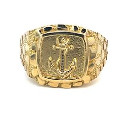 Men’s Anchor Nugget 10k Yellow Gold Ring GP3102035