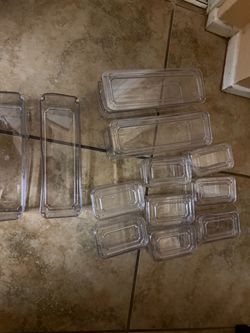 Clear Plastic Drawer Organizer Bins Set