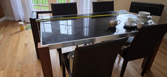 Modern Glass Top Dining Table- Contemporary Design