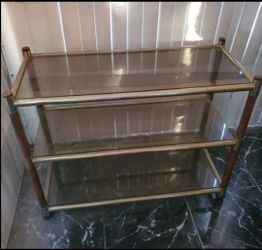 3-Tier Smoked Glass Bar Cart
