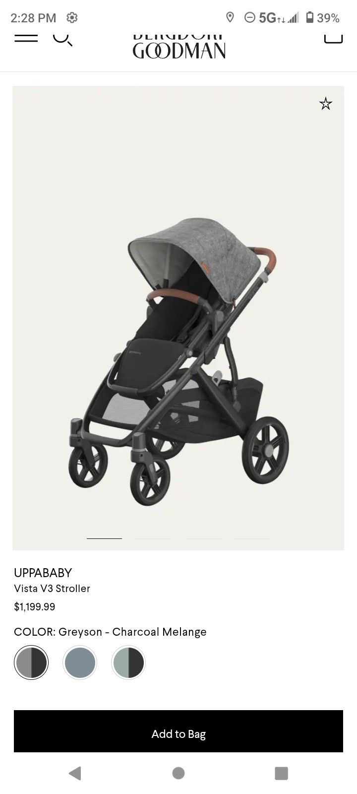 Luxury Stroller Uppa Baby Vista V3