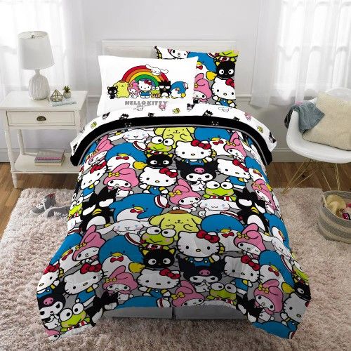 Hello Kitty And Friends Twin 5pc Complete Comforter And Sheets