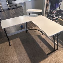 Large White Computer Gaming Desk 
