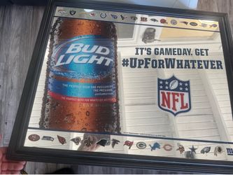 vintage Bud Light NFL Super Bowl XLVI bar mirror