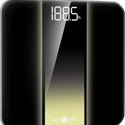 Digital Scale for Body Weight, Accurate Bathroom Weight Scale with Clear LED Backlight Display, Home Scale 400lb with Anti-Slip Design, Black Golden