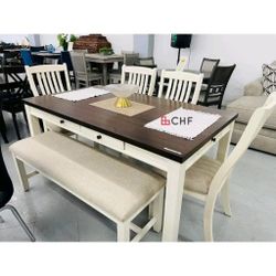 Thanksgiving  6 Pc Solid Wood Dining Table Set  // Limited Time Offer 