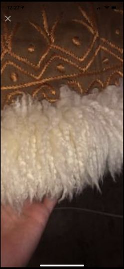 Leather sewaid jacket with goat hair