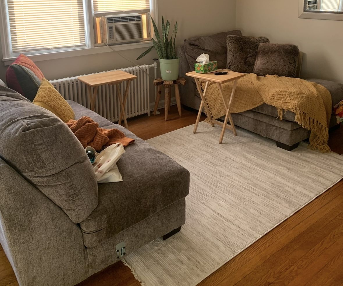 Two-Piece Brown Sectional Couch