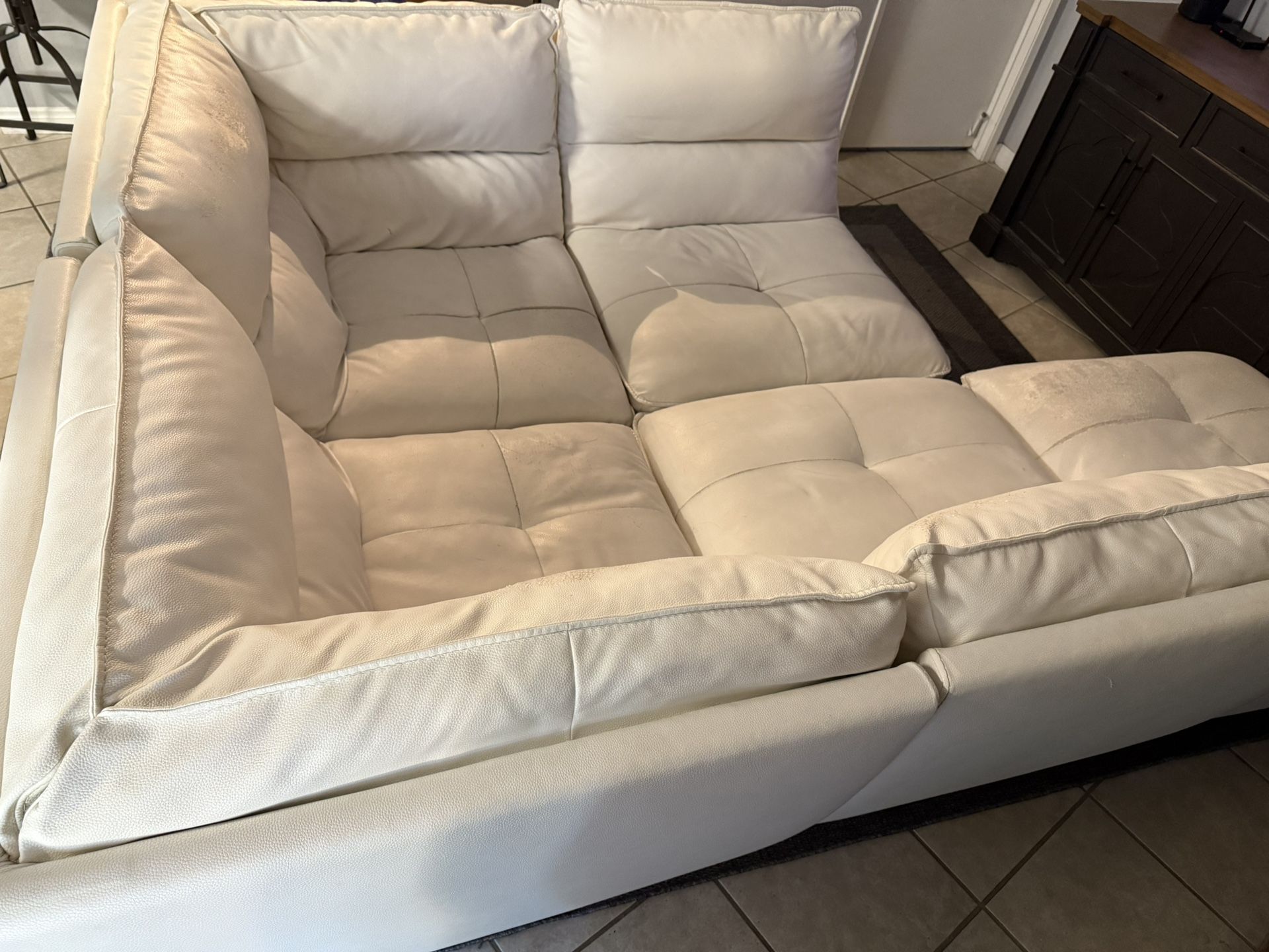 White Faux Leather Couches