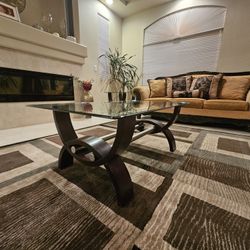 7 Piece Living Room Furniture Set With 2 Lamps, Coffee And 2 End Tables