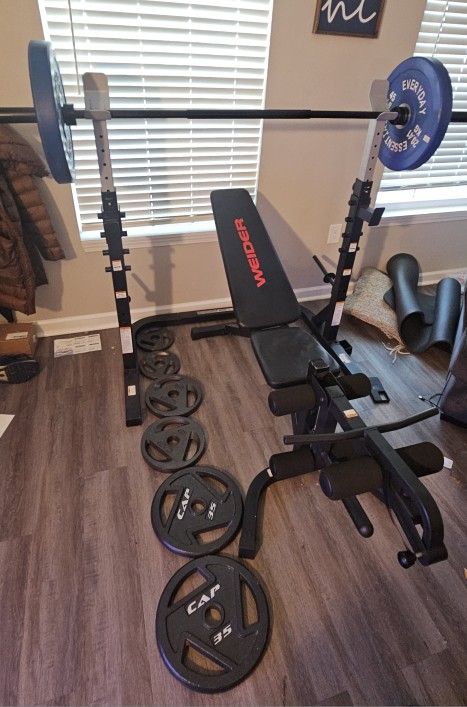 Weider XRS 20 Olympic Workout Bench with Independent Squat Rack and Without Preacher Pad