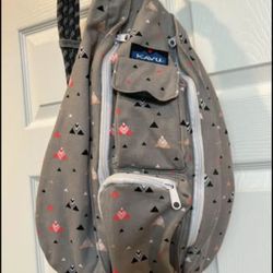 Kavu Rope Bag Canvas Sling Back Retired Fly Fish Pattern