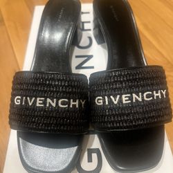 Givenchy Black Woven Logo Slides