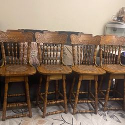 Swivel Oak Bar Stools 
