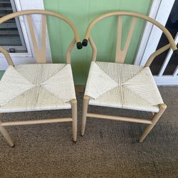 2 Sillas De Metal Color Madera