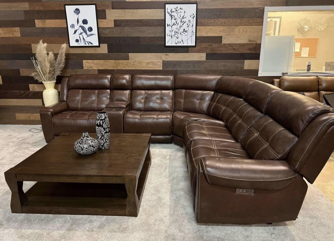 Concord 6-Piece Leather Power Reclining Sectional β Power Headrests | NEW