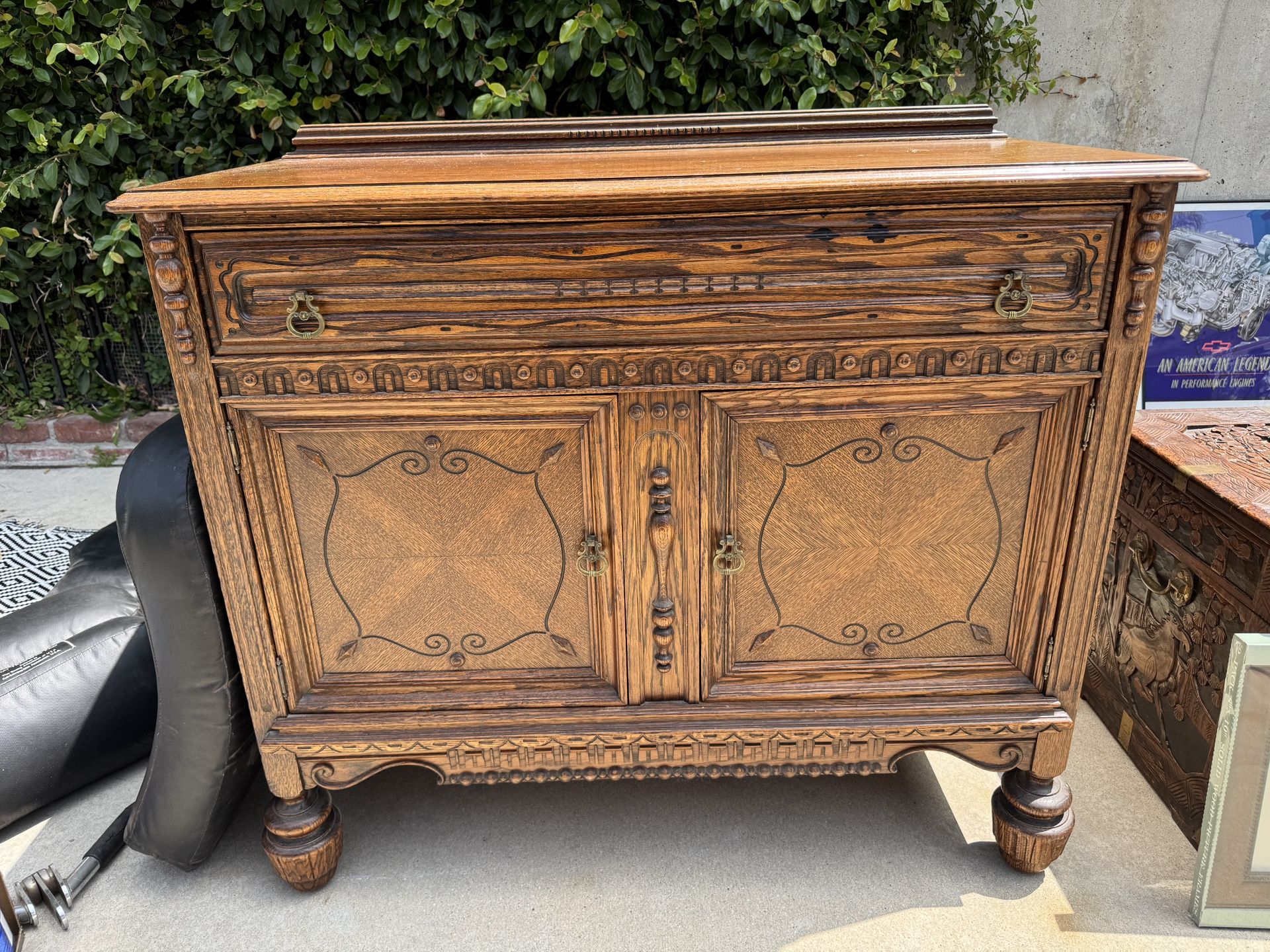 Antique Cabinet with Mirror