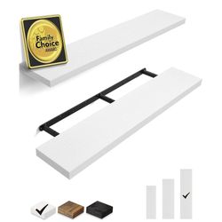 New- Heavy Duty 48x9.45x1.5 Floating Wall Shelf Set