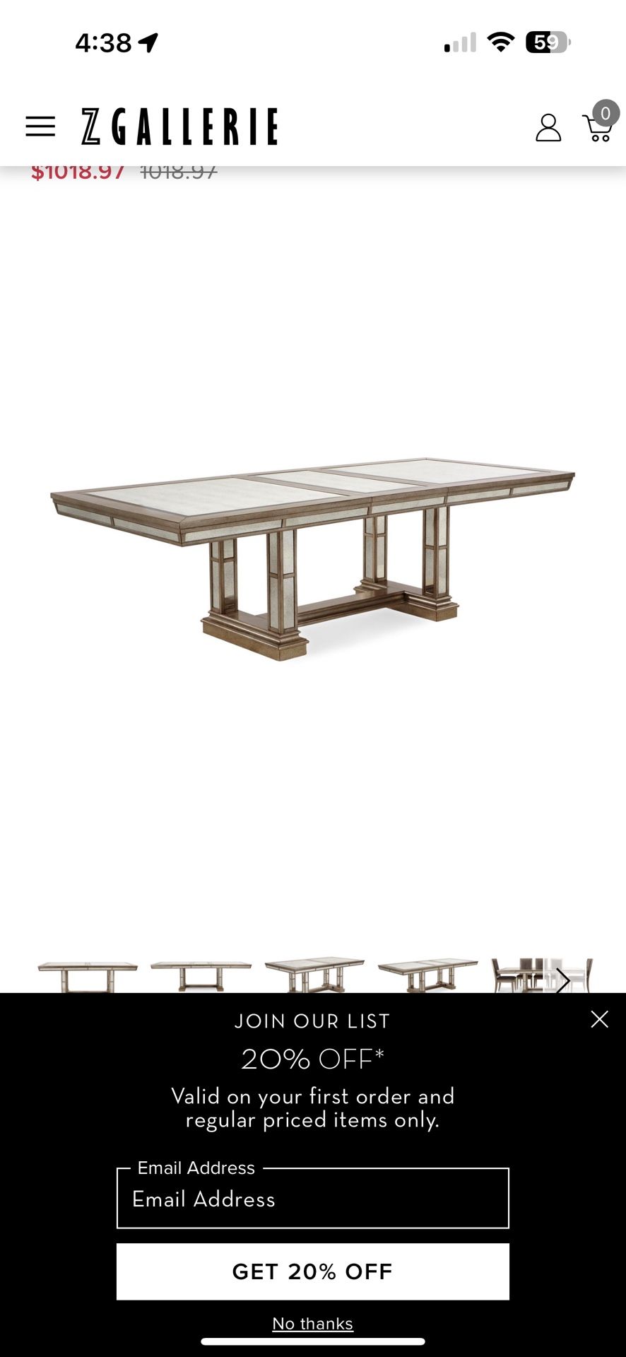 Z Gallerie Ava Extending Dining Table