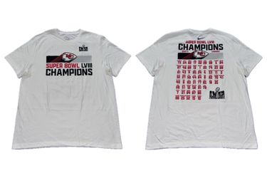 Nike Kansas City Chiefs Super Bowl LVIII Champions White T Shirt Mens XL New