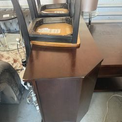 TV Stand. Solid Table With Two Chairs