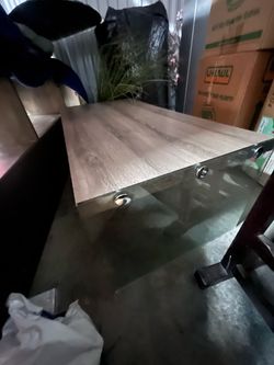 Wood & Glass Media Cabinet / TV Stand