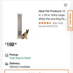 Large Sliding Glass Doggy Door 