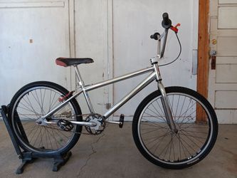 Bmx 24 inch free agent gt chrome ready to ride.  2 piece gt cranks and pedals.  Original wheels.  Power tools rear brake.  Usa made components.  Ready