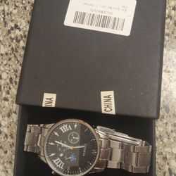 Geneva Mens Silver Luxury Watch