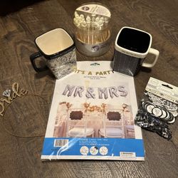 Wedding Coffee Mugs/ Confetti/ Mylar Balloons/ Bubbles 