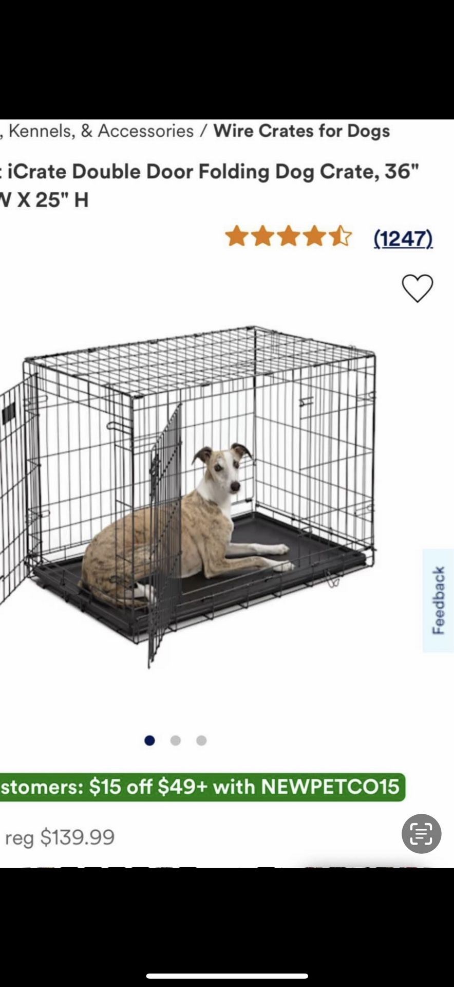 Dog crate Large Double Door