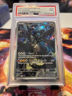 Pokemon N's Zekrom 031 Mega Evolution Black Star Promo PSA 9 Full Art ETB.