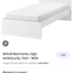 Twin White Bed