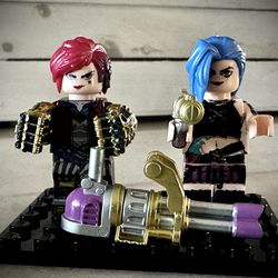 2 Lego Custom League Of Legends Jinx And Vi Arcane Minifigures